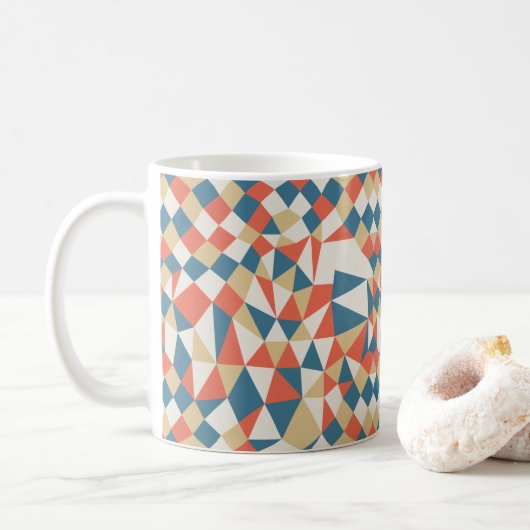 Colorful Geometric Abstract Patroon Koffiemok (Met donut)