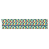 Colorful Geometric Abstract Patroon Korte Tafelloper (Horizontaal)