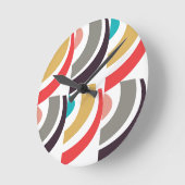 Colorful Geometric Abstract Patroon Ronde Klok (Hoek)