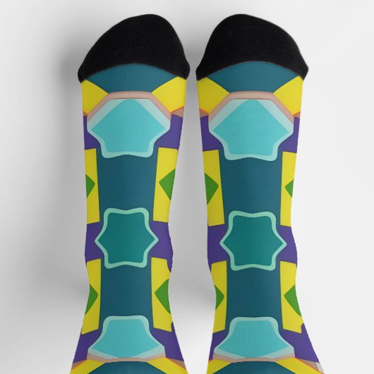 Colorful Geometric Abstract Patroon Sokken (Top)