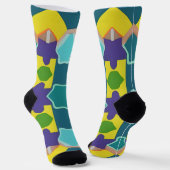 Colorful Geometric Abstract Patroon Sokken (Gebogen)