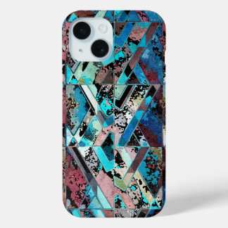 Colorful Geometric Abstract Pattern iPhone 15 Case