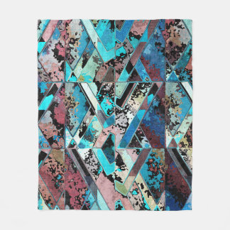 Colorful Geometric Abstract Pattern Fleece Deken