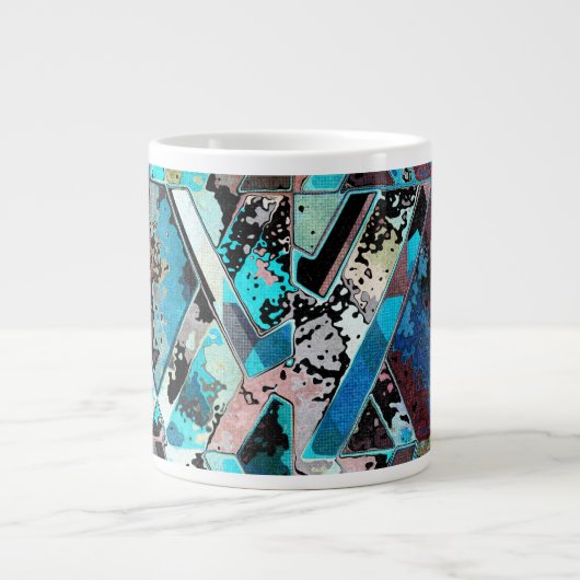Colorful Geometric Abstract Pattern Grote Koffiekop (Voorkant)