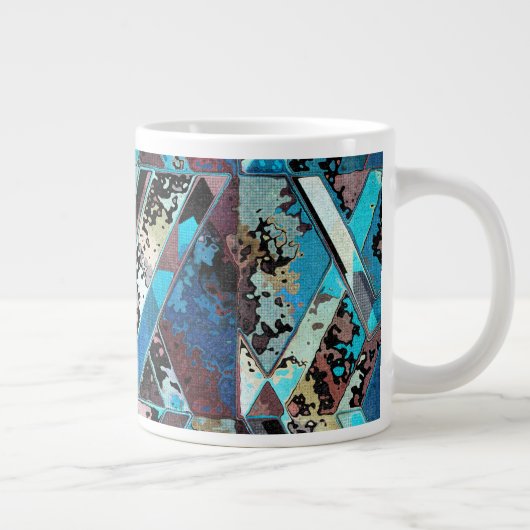 Colorful Geometric Abstract Pattern Grote Koffiekop (Rechts)