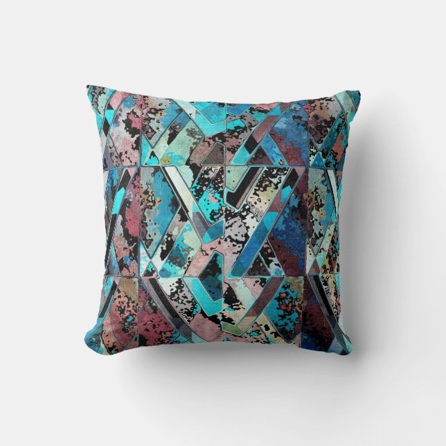 Colorful Geometric Abstract Pattern Kussen (Voorkant)
