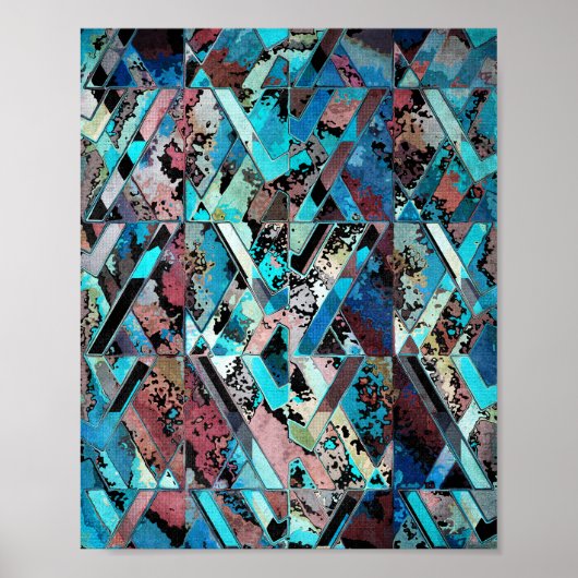 Colorful Geometric Abstract Pattern Poster (Voorkant)
