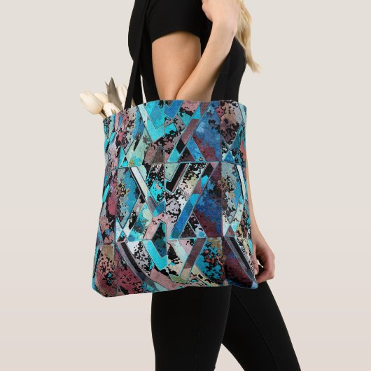 Colorful Geometric Abstract Pattern Tote Bag (Dichtbij)