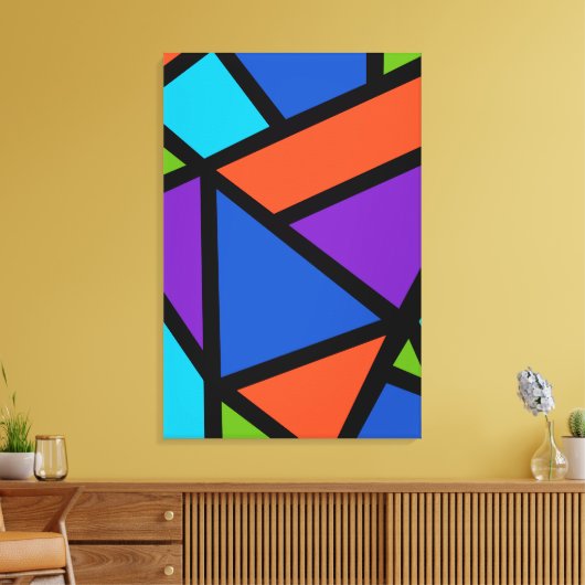 Colorful Geometric Abstracte Art Canvas Afdruk (Insitu (Woonkamer))