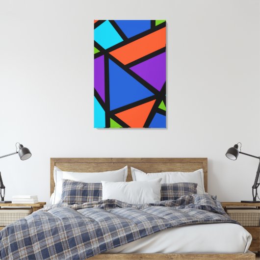 Colorful Geometric Abstracte Art Canvas Afdruk (Insitu (Slaapkamer))