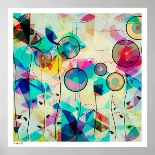 Colorful Geometric Abstracte Digital Art Poster (Voorkant)