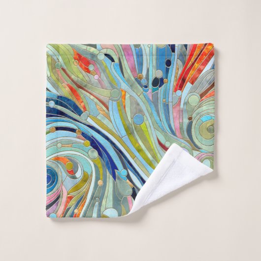 Colorful Geometric Abstracte Mosaic Art Bad Handdoek (Wasdoekje)