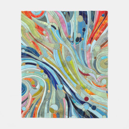 Colorful Geometric Abstracte Mosaic Art Fleece Deken (Voorkant)