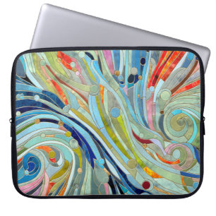 Colorful Geometric Abstracte Mosaic Art Laptop Sleeve