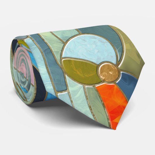 Colorful Geometric Abstracte Mosaic Art Stropdas (Opgerold)