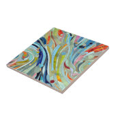 Colorful Geometric Abstracte Mosaic Art Tegeltje (Zijkant)