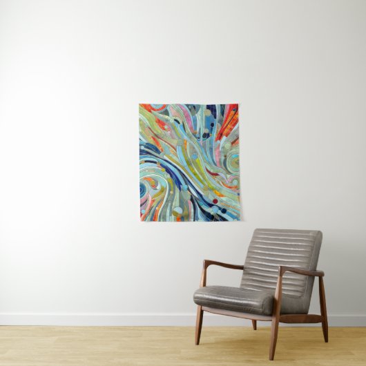 Colorful Geometric Abstracte Mosaic Art Wandkleed (In situ)