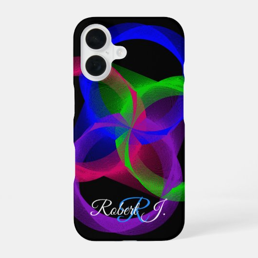 Colorful Geometric Blend iPhone 16 Case Hoesje (Achterkant)