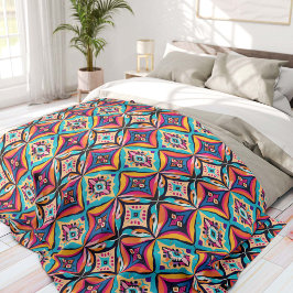 Colorful Geometric Bohemian  Fleece Deken