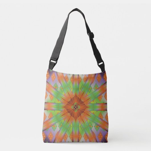 Colorful Geometric Boho Crossbody Tote Bag – Moder (Voorkant)