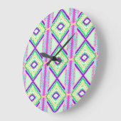 Colorful Geometric Boho Pattern Grote Klok (Hoek)