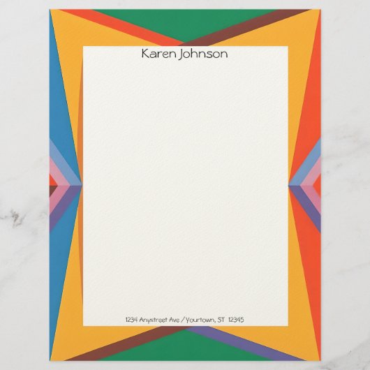 Colorful Geometric Border Stationery Paper Briefhoofd (Voorkant)