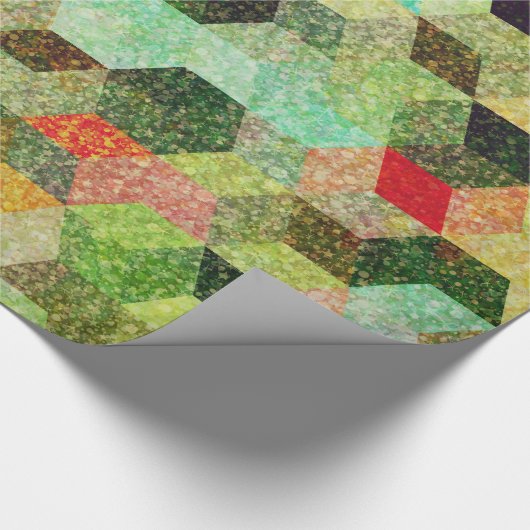 Colorful Geometric Cubes Pattern Cadeaupapier (Hoek)