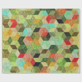 Colorful Geometric Cubes Pattern Cadeaupapier (Vlak)