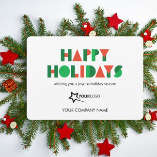 Colorful Geometric Custom Logo Business Happy Feestdagenkaart