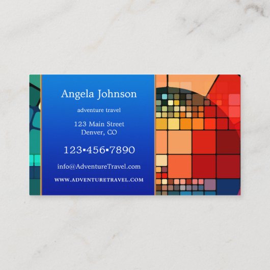 Colorful Geometric Custom Photo Visitekaartje (Achterkant)