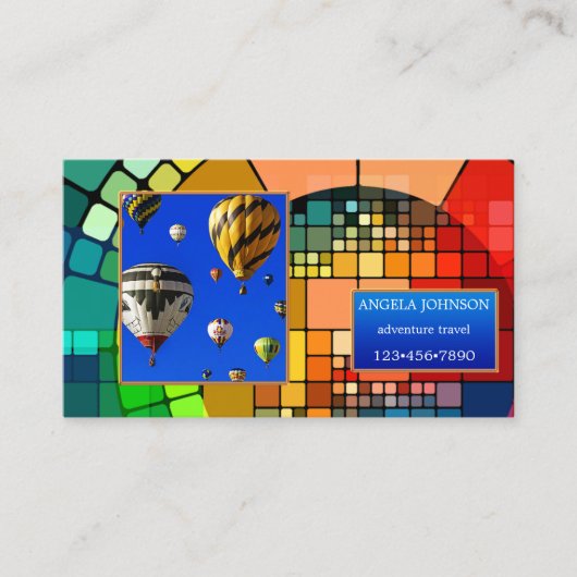 Colorful Geometric Custom Photo Visitekaartje (Voorkant)