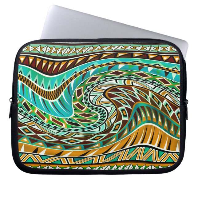 Colorful Geometric Design Laptop Sleeve (Voorkant)