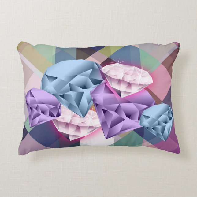 Colorful Geometric Diamond Dreams Decoratief Kussen (Voorkant)