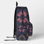 Colorful Geometric Diamond Pattern Bedrukte Rugzak (Links)