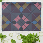 Colorful Geometric Diamond Pattern Theedoek (Gevouwen)