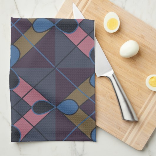 Colorful Geometric Diamond Pattern Theedoek (Quarter Fold)