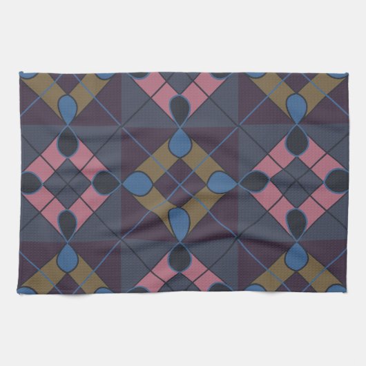 Colorful Geometric Diamond Pattern Theedoek (Horizontaal)