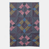 Colorful Geometric Diamond Pattern Theedoek (Verticaal)