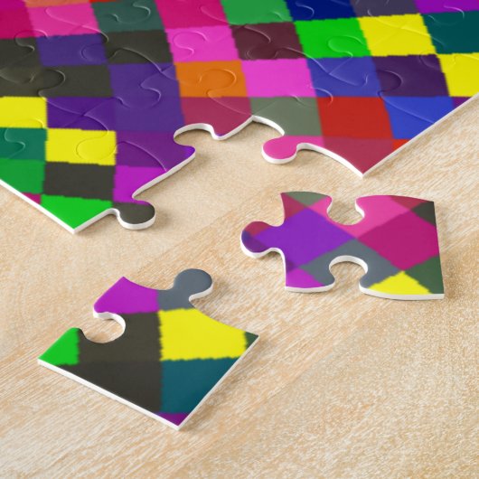Colorful Geometric Difficult Jigsaw Puzzle Legpuzzel (Zijkant)