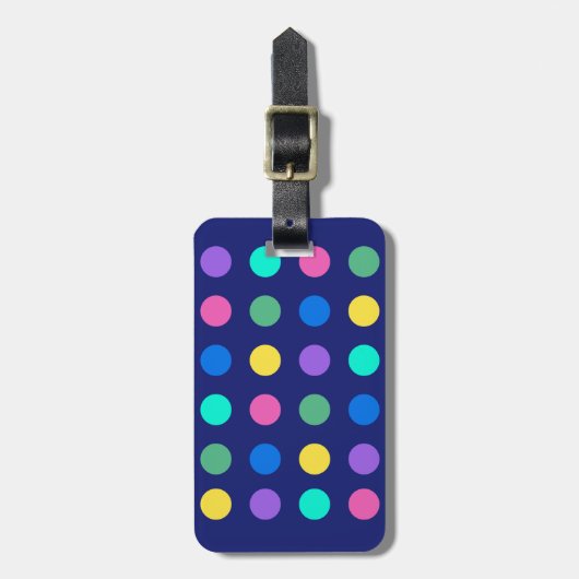 Colorful Geometric Dots Bagagelabel (Voorkant verticaal)