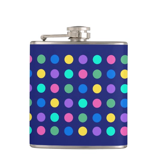 Colorful Geometric Dots Drinkware Design - Heupfles (Voorkant)