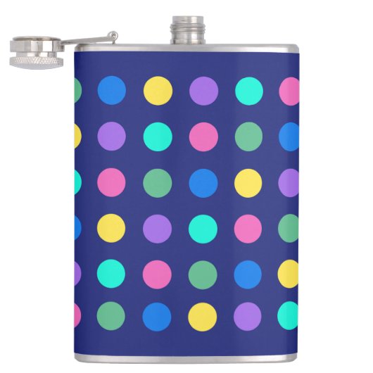 Colorful Geometric Dots Drinkware Design - Heupfles (Geopend)