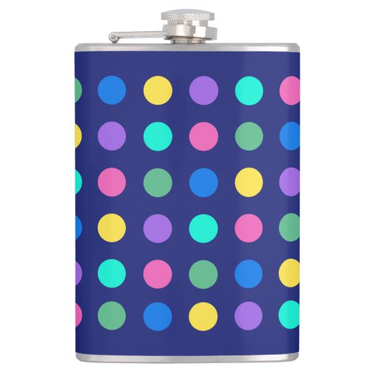Colorful Geometric Dots Drinkware Design -  Heupfles (Voorkant)