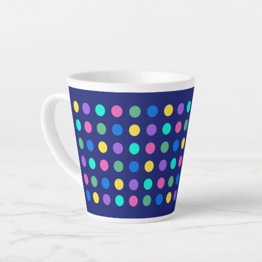 Colorful Geometric Dots Drinkware Design -  Latte Mok (Linkerhoek)