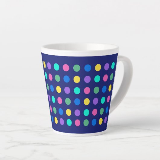 Colorful Geometric Dots Drinkware Design -  Latte Mok (Rechterhoek)