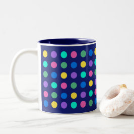 Colorful Geometric Dots Drinkware Design -  Tweekleurige Koffiemok
