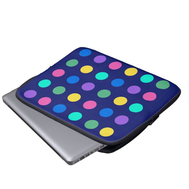 Colorful Geometric Dots Laptop Sleeve (Voorkant onderkant)