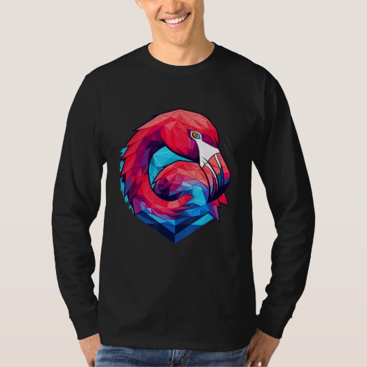 Colorful geometric Flamingo T-shirt (Voorkant)