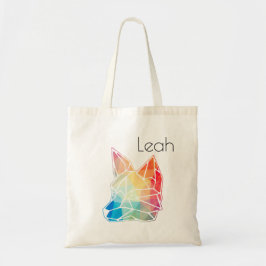 Colorful Geometric Fox Face Tote Bag
