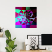 Colorful Geometric Fractal Abstract Poster (Thuiskantoor)